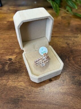 Bomb Party OG Diamond CZ & Rose Gold Ring, Size 8